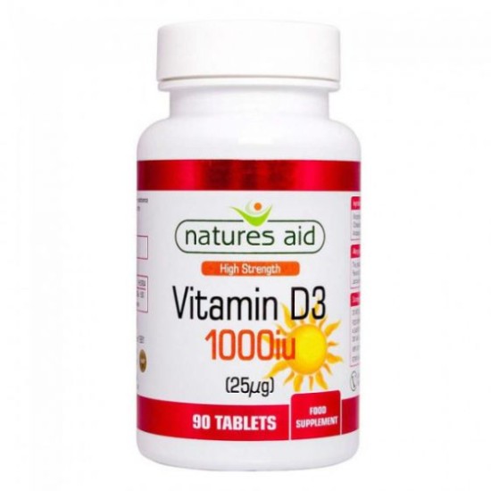 Natures Aid  Vitamin D3 1000iu 90 Tablets